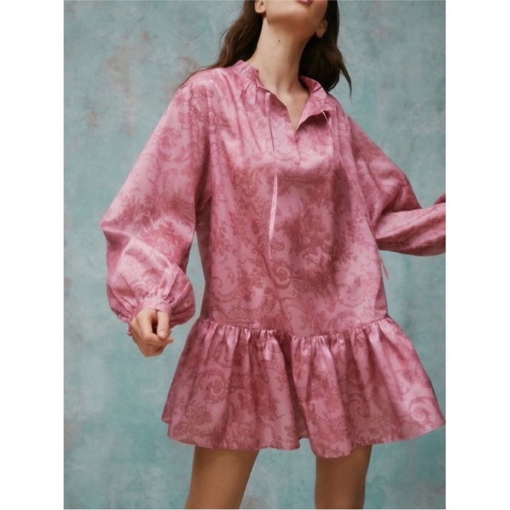 Laura Ashley UO Exclusive Anna Tie-Neck Mini Dress